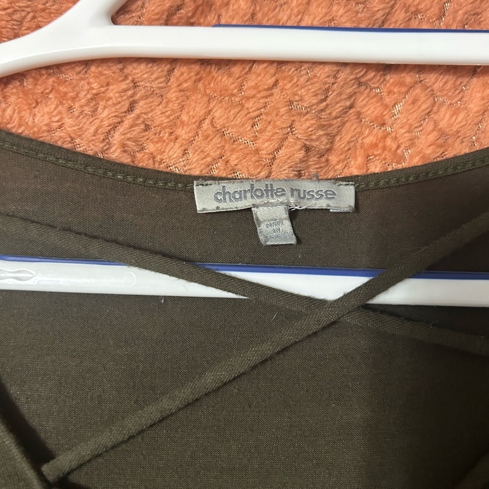 Charlotte Russe Khaki Green Blouse